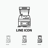 Arcade. console. game. machine. play Icon in Thin. Regular and Bold Line Style. Vector illustration