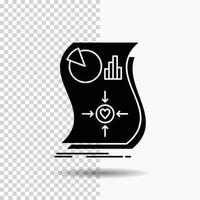 Estimation. love. relationship. response. responsive Glyph Icon on Transparent Background. Black Icon vector