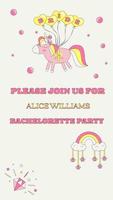 Bachelorette Party Invitation Template in Retro Groove Style Bridal Shower Invitation Vertical Background vector