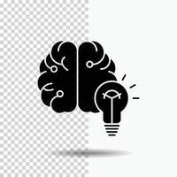 idea. business. brain. mind. bulb Glyph Icon on Transparent Background. Black Icon vector