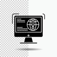 information. content. development. website. web Glyph Icon on Transparent Background. Black Icon vector