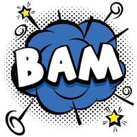 bam Comic bright template with speech bubbles on colorful frames vector