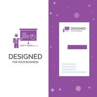 Business Logo for graph. meeting. presentation. report. seminar. Vertical Purple Business .Visiting Card template. Creative background vector illustration