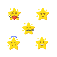 lindo conjunto de emoji estrella png