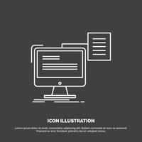 reanudar. almacenamiento. impresión. CV. icono de documento. símbolo de vector de línea para ui y ux. sitio web o aplicación móvil