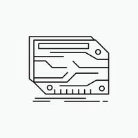 card. component. custom. electronic. memory Line Icon. Vector isolated illustration