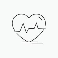 electrocardiograma corazón. latido del corazón. legumbres. icono de línea de ritmo. ilustración vectorial aislada vector