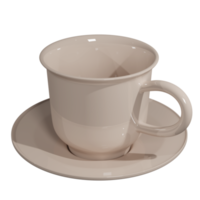 rendu 3d tasse à café en céramique de couleur pastel fond transparent isolé. png