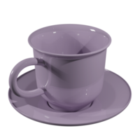 3D-Rendering pastellfarbene Keramik-Kaffeetasse isolierter transparenter Hintergrund. png