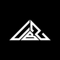 diseño creativo del logotipo de la letra ubz con gráfico vectorial, logotipo simple y moderno de ubz en forma de triángulo. vector