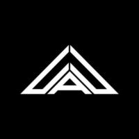 Diseño creativo del logotipo de la letra uau con gráfico vectorial, logotipo simple y moderno de uau en forma de triángulo. vector