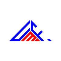 diseño creativo del logotipo de la letra umf con gráfico vectorial, logotipo simple y moderno de umf en forma de triángulo. vector