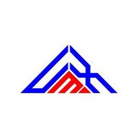 UMX letter logo creative design with vector graphic, UMX simple and modern logo in triangle shape.