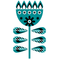 Scandinavian Folk Art Flower png