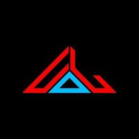 Diseño creativo del logotipo de letra udl con gráfico vectorial, logotipo simple y moderno de udl en forma de triángulo. vector