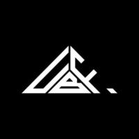 UBF letter logo creative design with vector graphic, UBF simple and modern logo in triangle shape.