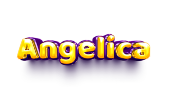 names of girl English helium balloon shiny celebration sticker 3d inflated png