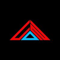 diseño creativo del logotipo de la letra udn con gráfico vectorial, logotipo simple y moderno de udn en forma de triángulo. vector