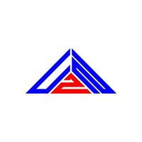 Diseño creativo del logotipo de la letra uzn con gráfico vectorial, logotipo simple y moderno de uzn en forma de triángulo. vector