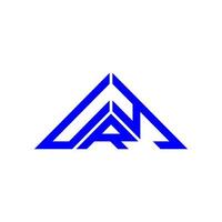 diseño creativo del logotipo de la letra ury con gráfico vectorial, logotipo simple y moderno de ury en forma de triángulo. vector