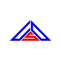 diseño creativo del logotipo de letra usd con gráfico vectorial, logotipo usd simple y moderno en forma de triángulo. vector
