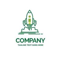 Launch. mission. shuttle. startup. publish Flat Business Logo template. Creative Green Brand Name Design. vector