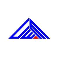 Diseño creativo del logotipo de letra uwm con gráfico vectorial, logotipo uwm simple y moderno en forma de triángulo. vector