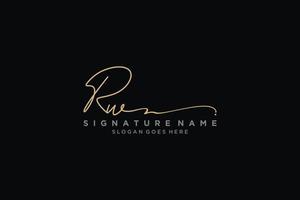 plantilla de logotipo de firma de letra rw inicial diseño elegante logotipo signo símbolo plantilla vector icono