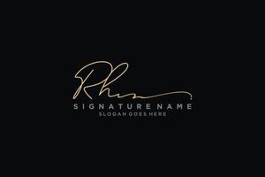 Initial RH Letter Signature Logo Template elegant design logo Sign Symbol template vector icon