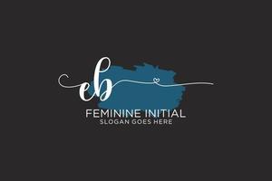 Initial EB beauty monogram and elegant logo design handwriting logo of initial signature, wedding, fashion, floral and botanical with creative template. vector
