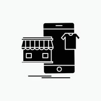 compras. vestidos. comprar. en línea. icono de glifo de tienda. ilustración vectorial aislada vector