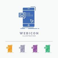 bulk. dialog. instant. mail. message 5 Color Glyph Web Icon Template isolated on white. Vector illustration