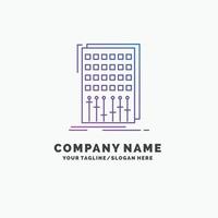 Audio. control. mix. mixer. studio Purple Business Logo Template. Place for Tagline vector