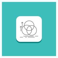 Round Button for balance. circle. alignment. measurement. geometry Line icon Turquoise Background vector