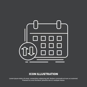 schedule. classes. timetable. appointment. event Icon. Line vector symbol for UI and UX. website or mobile application