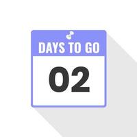 2 Days Left Countdown sales icon. 2 days left to go Promotional banner vector