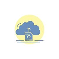 cloud. upload. save. data. computing Glyph Icon. vector