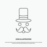 moustache. Hipster. movember. santa Clause. Hat Icon. Line vector gray symbol for UI and UX. website or mobile application