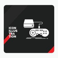 Red and Black Creative presentation Background for Console. game. gaming. playstation. play Glyph Icon vector