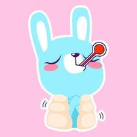 cute little bunny drawing cartoon, rabbit sticker vector