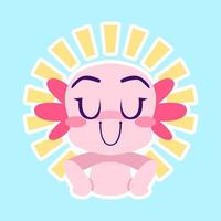 cute axolotl sticker vector set