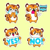 cute little tiger cartoon vector illustration