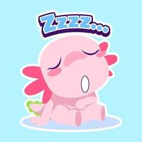 cute axolotl sticker vector set