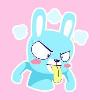 cute little bunny drawing cartoon, rabbit sticker vector
