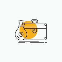 briefcase. business. case. open. portfolio Line Icon vector