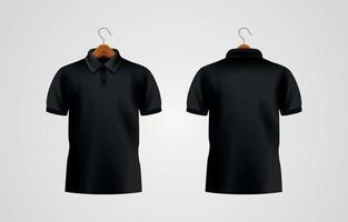 Realistic Black Polo T-Shirt Mock Up vector