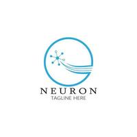 Neuron logo or nerve cell logo design,molecule logo illustration template icon with vector concept