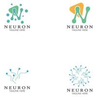 Neuron logo or nerve cell logo design,molecule logo illustration template icon with vector concept