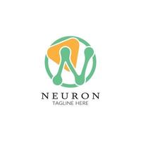 Neuron logo or nerve cell logo design,molecule logo illustration template icon with vector concept