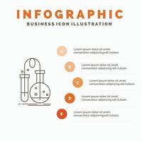 Testing. Chemistry. flask. lab. science Infographics Template for Website and Presentation. Line Gray icon with Orange infographic style vector illustration